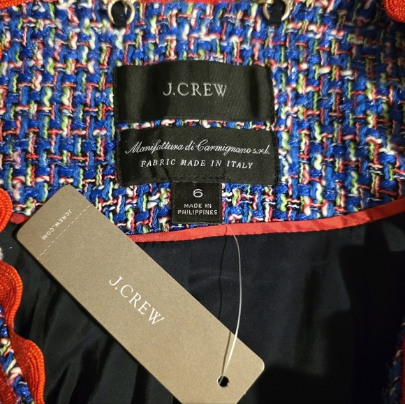 J. Crew Lady Jacket in Blue/Red Autumn Tweed Size 6 NWT - Picture 5 of 5